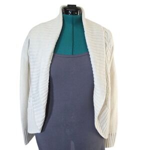 Mossimo Supply Co. Women's Cream Open Front Cable‎ Knit Cardigan Sweater M